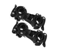 Toddmomy 2 pièces Support Lampe Poche avec Double Trou Fixation pour Torche Clamp pour Guidon Rack pour Canne de Marche et Compatible Scooter Noir
