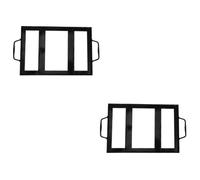 Toddmomy 2 Pièces Support Noir pour Plaque de Sel Barbecue Porte Bloc Sel Stable et Accessoire Cuisine pour Brasero Extérieur et Grillades