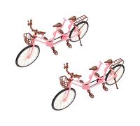 Toddmomy 2 Pièces Vélo Miniature à Deux Places pour Garçon Fille Accessoires de Poupée Jouets Éducatifs pour Jeux Extérieur et Anniversaire
