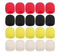 Toddmomy 20 Pièces Bonnettes Anti-vent pour Microphone à Main Mousse Épaisse Protection le Vent Poussière pour Enregistrements Extérieurs et Interviews