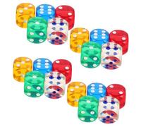 Toddmomy 20 Pièces Dés Arc-Ciel Translucides à Coins Arrondis Dés Acryliques Multicolores pour Jeux de Société Apprentissage des Mathématiques et Fêtes Halloween