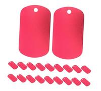 Toddmomy 20 Pièces Lot de Médailles Carrées Aluminium Rouge Étiquettes Vierges pour Chien et Chat Pendentifs Durables à Graver Identifiants Personnalisables pour Colliers et Porte Clés
