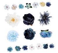 Toddmomy 20 pièces Set de Barrettes Fleurs Soie pour Femmes Accessoires Coiffure Floral Confortable et Sécurisé Décorations Colorées pour Mariage Fête et Occasions Couleur Aléatoire