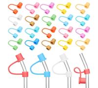 Toddmomy 24pcs Bouchons D'embouts de Paille en Silicone Réutilisables 10mm, Protection Anti-poussière, Adaptés pour Pailles et Bouteilles de Sport