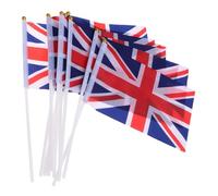 Toddmomy 25 Ensembles Drapeaux à Main Union Jack Fanions Britanniques Polyester pour Événements et