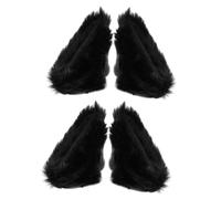 Toddmomy 2paires Ornements De Casque Autocollant Oreilles De Chat Remplaçables Décoration Adorable Pour Casque De Motocyclette Et Scooter