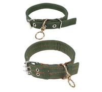 Toddmomy 2pcs Colliers pour Moutons et Chiens en Toile Verte, Réglables et Résistants, Empêchent L'enroulement Corde, pour Usage Extérieur