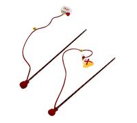 Toddmomy 2pièces Cat Teaser Toys Jouets Interactifs pour Bâtons De Taquinerie De Noël avec Cloche De Père Noël Bonhomme pour Et Interaction Entre Votre Chat