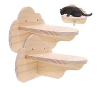 Toddmomy 2pièces Étagères Murales pour Chat Bois Nuage Escalier Mural pour Grimper Aire De Repos Et Jeu Intérieur pour Chatons Perchoirs Stables pour Animaux De Compagnie