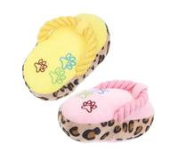 Toddmomy 2pièces Jouet à Mâcher pour Chien Forme de Pantoufle Peluche Souple Lot de Jouets Interactifs pour Chien