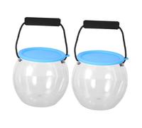 Toddmomy 2pièces Lot de Petits Aquariums Portables Plastique pour Transport de Poissons Seau Transparent pour Découverte Nature