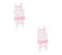 Toddmomy 2pièces Robe Coton pour Chien Imprimée Fraise Jupe Bretelles Vêtements pour Animaux Rose