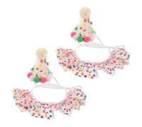 Toddmomy 2set Costume d'anniversaire pour Animaux De Compagnie Chapeau d'anniversaire De Chat Chapeau pour Petit Chien Foulard De Chatte