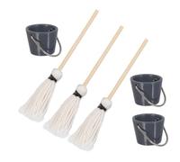 Toddmomy 3 Ensembles Accessoires Miniatures pour Maison de Poupée avec Seau et Serpillière Décor Micro Paysage Polyvalent pour DIY et Collection Miniature