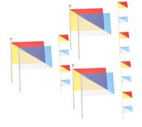 Toddmomy 3 ensembles Drapeau De Signalisation Drapeaux De Football Drapeau Avec Crochet Drapeaux De Commandement De Couleur Poteaux Kit De Sécurité De Conduite Tige Bleu 6 pièces * 3