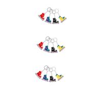 Toddmomy 3 Ensembles Porte Clés Pvc Pendentif De Roue De Roller Skate Créatif Pour À Accessoire Décoratif Multifonctionnel Rouge Noir Jaune Bleu 4 Pièces * 3