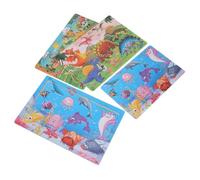 Toddmomy 3 Ensembles Puzzle Bois Éducatif pour Garçon Fille Animaux Dinosaures et Monde Marin Apprentissage Ludique Bois DIY pour Développement Cognitif et Coordination Main-œil