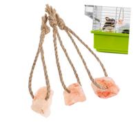 Toddmomy 3 pièces Bloc de Sel à Mâcher pour Petits Animaux à Croquer avec Microéléments Naturels pour Écureuils et Cochons Suspendu pour Soins Dentaires et Comportement de Mastication
