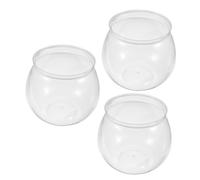 Toddmomy 3 Pièces Bol De Poisson Rouge Bocal à Poisson Globe Récipient Complet Trousse Couvercle D'aquarium Bocal à Poisson Incassable Bocaux à Poissons L'animal De Compagnie Transparent