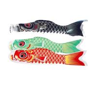 Toddmomy 3 Pièces Carp Windsock Outdoor Garden Decoration Lightweight Fabric Durable Japanese Koinobori Flags For Sushi Restaurant Festival Pendants