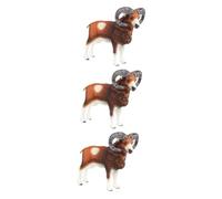Toddmomy 3 pièces Figurine Mouflon Décorative Solide Modèle pour Garçon Fille Éducatif et Ornement de Bureau Surface Lisse et pour Jeux et Décorations Miniatures