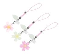 Toddmomy 3 pièces Lot de Lanières Téléphone Fleur Cerisier Pendentif Charm Décoratif pour Casque USB Portable Rose Fuchsia + Violet + Vert 3 pcs