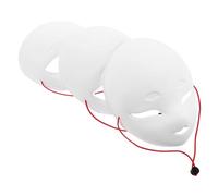 Toddmomy 3 Pièces Masque Blanc D'halloween à Peindre en Plastique Léger, Visage Animalier Simple et Confortable, pour Fêtes à Thème et Activités Couleur Aléatoire Plusieurs styles