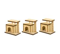 Toddmomy 3 Pièces Modèle de Micro-scène raclette Lame grattoir jouyet Accessoire de lit Miniature Décoration Miniature Toys Poteau de Chat Miniature en Bois Mini-grattoir à Chat réaliste