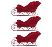 Toddmomy 3 Pièces Ornement de Noël Réutilisable Rouge Traîneau Vintage en | Décor de Table, Pièce Maîtresse Festive, pour Ornements, Biscuits et Petites Douceurs