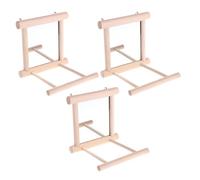 Toddmomy 3 Pièces Perchoir pour Perroquet Bois avec Miroir Support de Jeu pour Calopsittes Conures et Perruches Balançoire Interactive Anti-Solitude Facile à Nettoyer