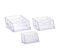 Toddmomy 3 Pièces Porte-cartes de Visite, Bureau à Trois Compartiments | Rangement Compact à Visibilité Claire, Bords Lisses et Pieds Stables, Comptoir D’accueil ou Conférences