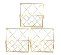 Toddmomy 3 Pièces Porte-documents Mural en Métal à Trois Compartiments | Maille Métallique, Bords Lisses et Montage sans Outil, pour Courrier et Dossiers, Bureau ou Accueil