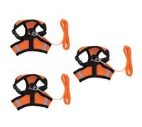 Toddmomy 3 Pièces Sangle de arrière pupphub Puppy Dog Harness Dog Leash Dog Collar Chiot Gilets réfléchissants catcuty Gilet de Chien Colliers de Laisse pour Animaux de Compagnie