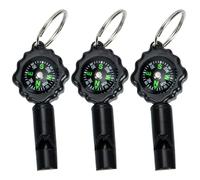 Toddmomy 3 Pièces Sifflet Multifonction Noir avec Cordon et Porte-clés en Abs, Volume Puissant pour Survie en Extérieur et Usage de Secours Outdoor