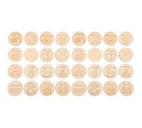 Toddmomy 32 Pcs Nouveaux Disques Cercle Artisanat Motifs Ornement Étiquettes Jouet Maison Organisateur Cercles Étiquettes Bois Décor Paniers Garde-Manger Ornement Maman Artisanat