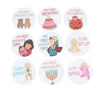 Toddmomy 32 Pièces Stickers Autocollants Mensuels de Décalcomanies Autoadhésives pour Capturer Jalons