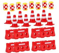 Toddmomy 36Pièces Mini Cônes de Circulation et Panneaux de Rue Jouets Éducatifs pour Modèle de Circulation Parfait pour Apprentissage Jeu Interactif