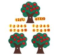 Toddmomy 3ensembles Jeu de Mathématiques Montessori Arbre à Compter Forme de Pomme pour Apprendre à Compter Associer Les Maternelle