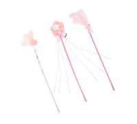 Toddmomy 3pièces Jouets Interactifs pour Chats Canne Plume Accessoires Amusants pour Instinct De Chasse des Animaux De Compagnie
