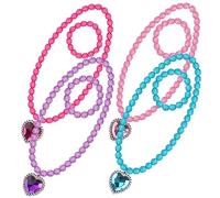 Toddmomy 4 ensembles Bijoux Garçon Fille Collier et Bracelet Princesses pour Filles Kit de Bijoux Élégants et Confortables pour Petites Décorations Colorées et Fashionables