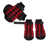 Toddmomy 4 Pièces Animal de Compagnie Chaussettes Chaussures pour Chiens Chaussettes de noël Pince Jouets Pattes Chaussures Chaudes pour Chiot Chaussures pour Animaux de Compagnie Pur Coton