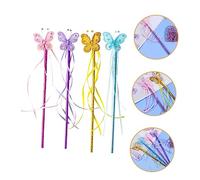 Toddmomy 4 pièces Baguettes Colorées pour Filles Rose Bleu Or Accessoires de Fête et Déguisement pour Garçon Fille Légères et Faciles à Tenir