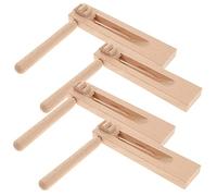Toddmomy 4 Pièces Bois Rotatives pour Garçon Fille de Jouets à Cliquet Créateur de Bruit Éducatif pour Éveil Musical et Rythme