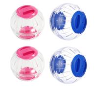 Toddmomy 4 Pièces Boule de Course Transparente pour Petits Animaux Roue Exercice avec Ventilation et Système de Sécurité Compacte et Légère pour Hamsters Gerbilles et Cochons