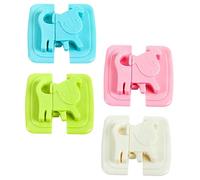 Toddmomy 4 pièces Coffret de Verrous de Sécurité pour Garçon Fille Verrous de Réfrigérateur Cartoon Vert Bleu Blanc et Rose Protection Pincement pour Meubles et Installation Facile et