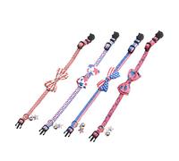 Toddmomy 4 Pièces Collier du Jour de l'indépendance de Cou décoratif pour Animaux de Compagnie Collier de Chien de la fête de l'indépendance Chiens Dog Collar collerette Chat Ruban