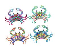 Toddmomy 4 Pièces Décoration De Jardin Tenture Murale Crabe Moissonneuse À Thème Des Produits Démêlant Strass Cintre Haleter Trousse Barrettes Décorations De Bijoux Porte Mer Le Fer