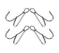 Toddmomy 4 Pièces Double-Ended Stainless Steel Diving Hook Set Scuba Clip for Underwater and Seawater Use Streamlined Design for Secure Reef and Boat Attachment
