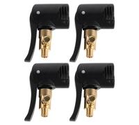 Toddmomy 4 Pièces Embout Gonflage Pneu Laiton Adaptateur Valve avec Clip Verrouillage Connexion Rapide pour Pompe à Air Voiture Vélo et Moto Système Anti-Fuite et Dégonflage Facile