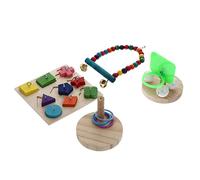 Toddmomy 4 Pièces Ensemble à Mâcher Perroquet Cage à Oiseaux Balançoire Perroquet Perroquets Accessoires pour Oiseaux Volière d'oiseaux Hamac Oiseau Casse-tête en Bois
